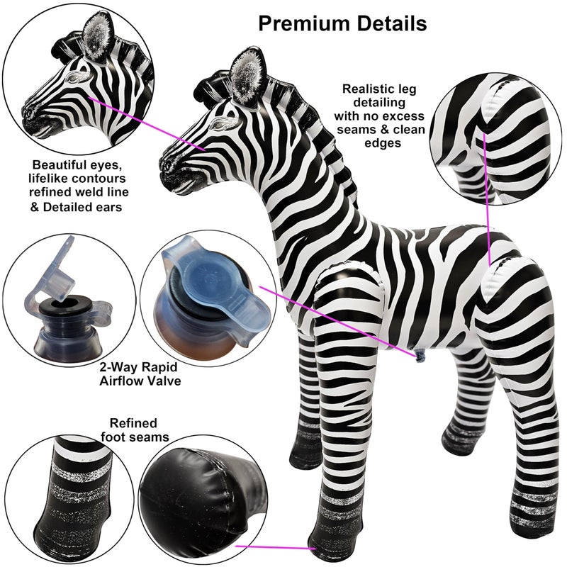 Jet Creations an-ZEB3 Inflatable Zebra, 32" - Image 3